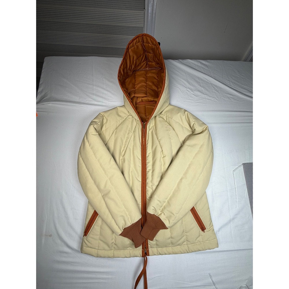 Vintage 70s White Bear of St Paul Reversible Quilted Ski Puffer Jacket Small